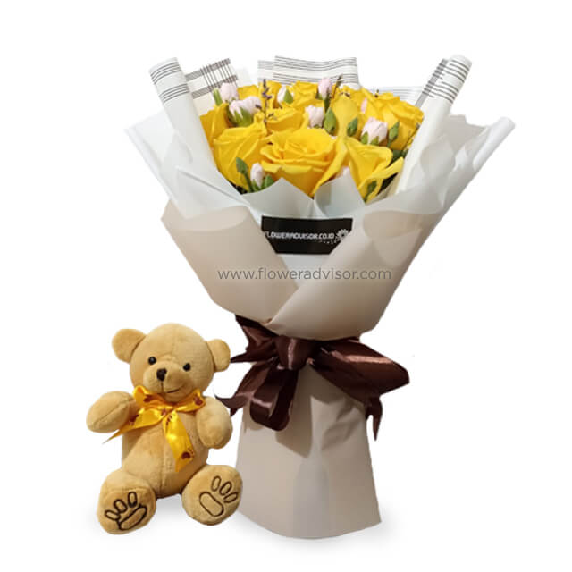 Contoh Buket Bunga Kuning FlowerAdvisor