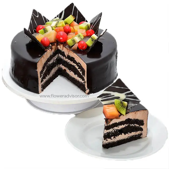 Chocolate Fruit Gateau 1kg India Flowers