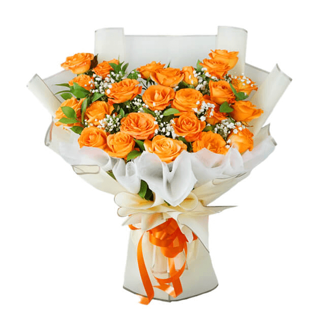 buket bunga mawar orange