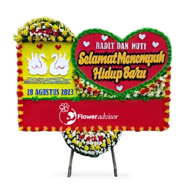papan bunga pernikahan cantik